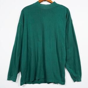 VTG 90s GAP Long Sleeve T Shirt Green Cotton Mens Size M L USA